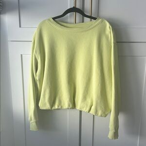 Bubble Hem Crewneck Light Bright Yellow Sweatshirt